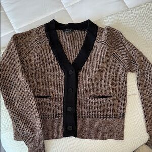 Vici Black and Brown Knit Cardigan